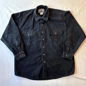 🌲 Vintage Moose Creek Heavy Cotton Chamois Button Up Shirt Large Workwear